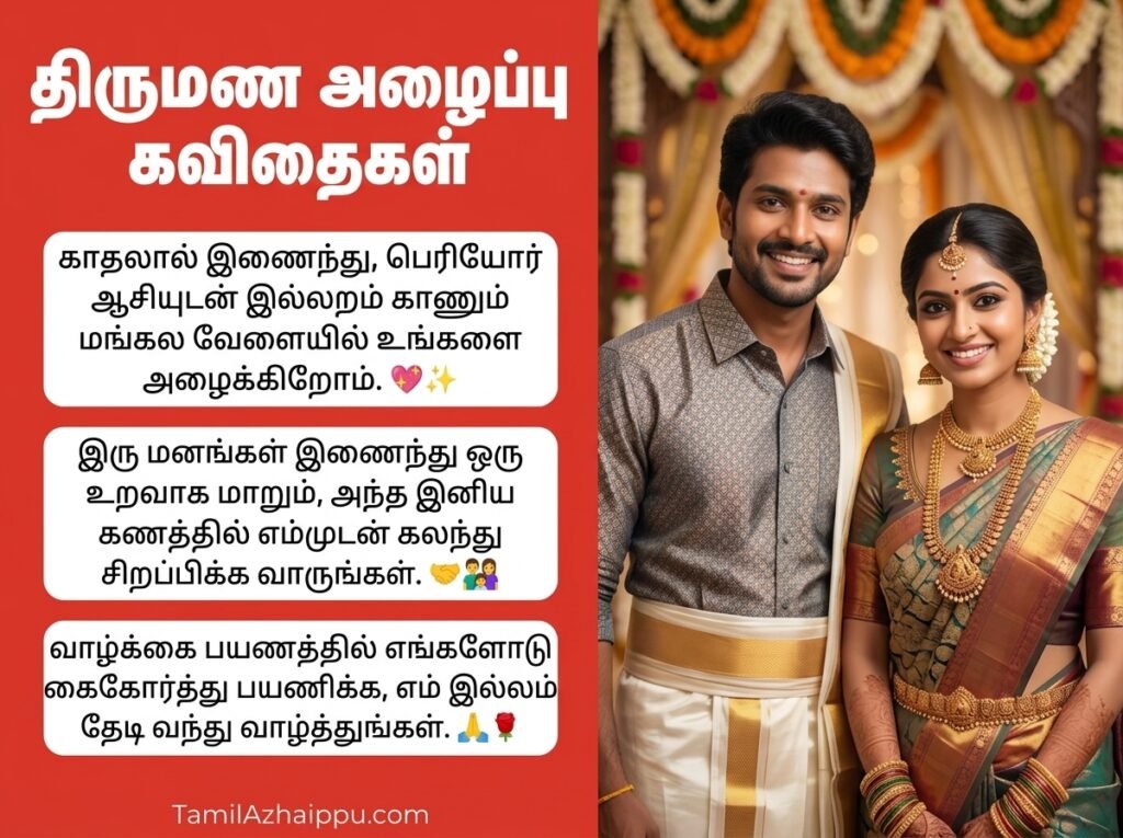 Marriage / Wedding Invitation Quotes in Tamil